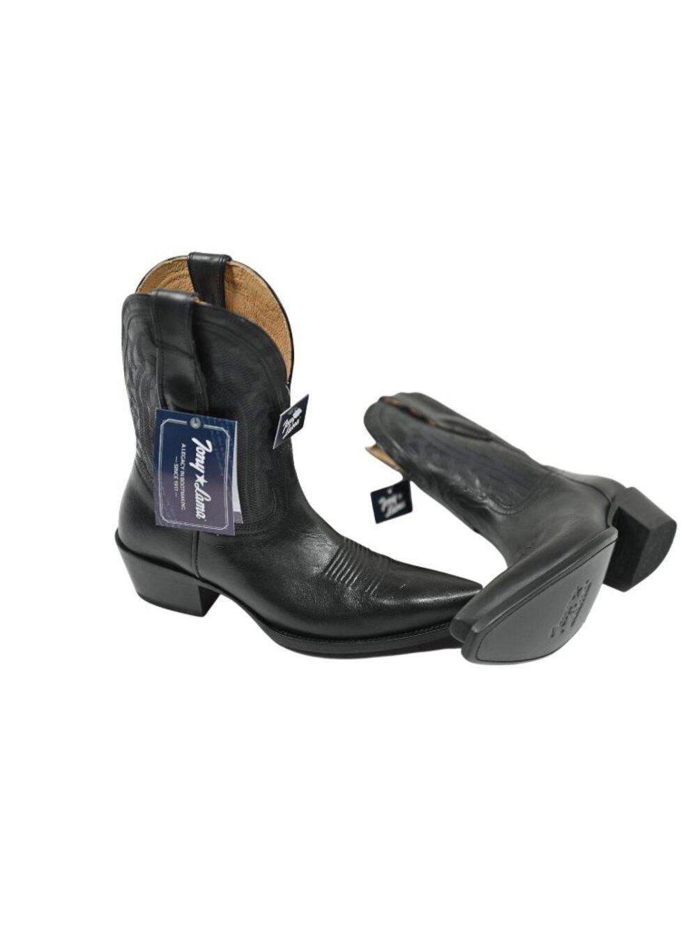 Tony Lama Areli 9" Narrow Square Toe Boots in Midnight Goat